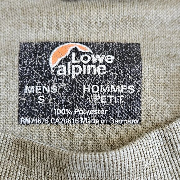 Lowe Alpine Baselayer LS T Shirt Mens S Khaki Green Outdoor DryFlo Hike Training - Picture 3 of 14